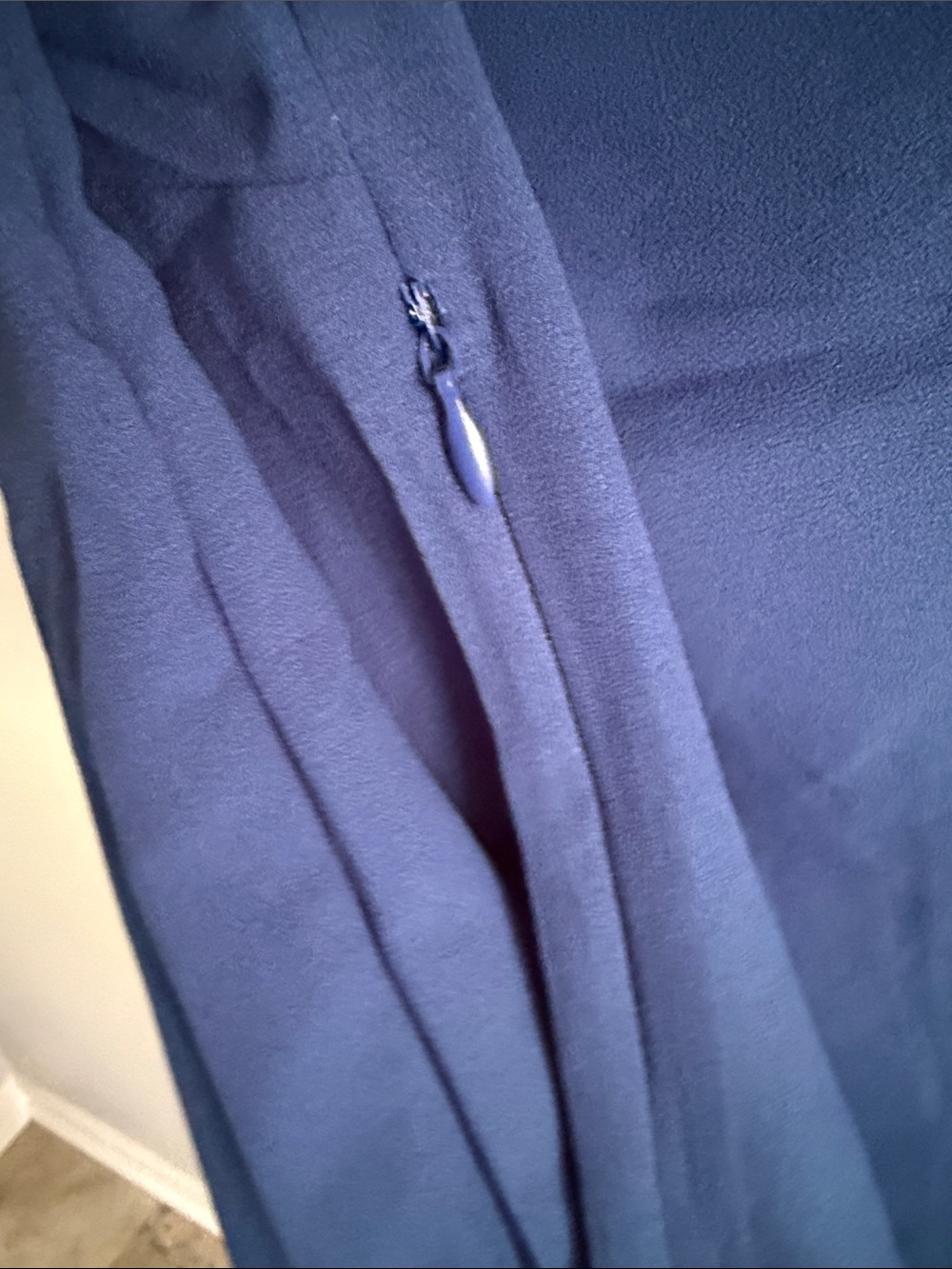 Women's Blue Tie-Neck Blouse - Picture 6 of 7